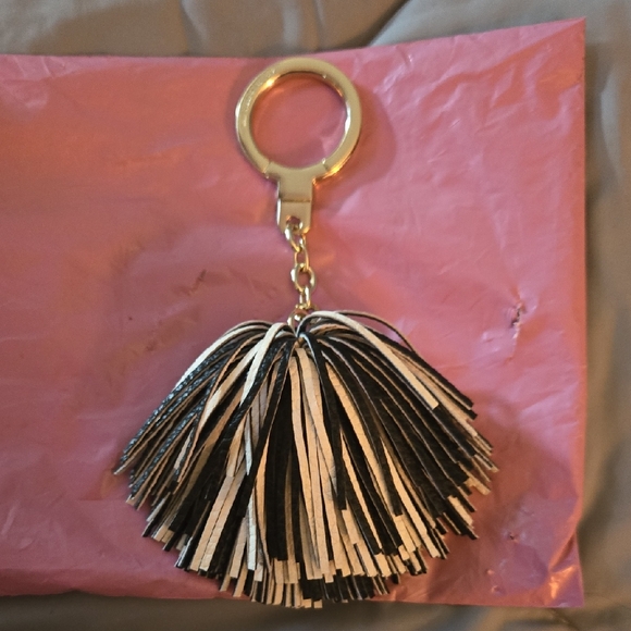 Kate Spade Black and White Tassel Keychain - Picture 1 of 2